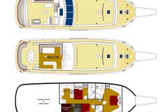 Serenity 70, Serenity 70 (3 Cabins) Layout - HIGH RES